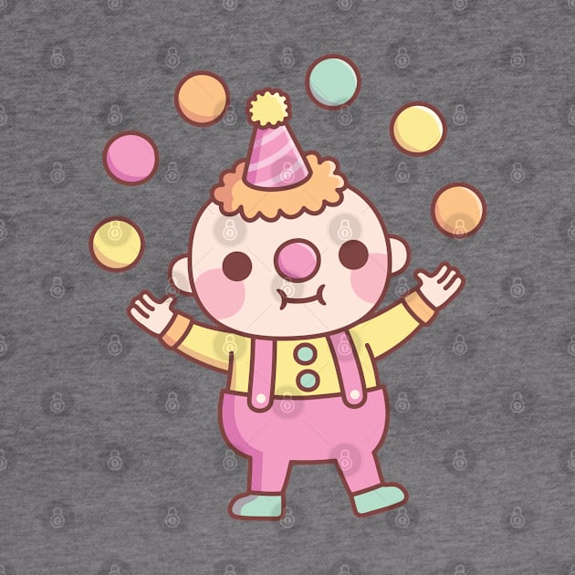 Cute Little Clown Juggler Juggling Balls by rustydoodle